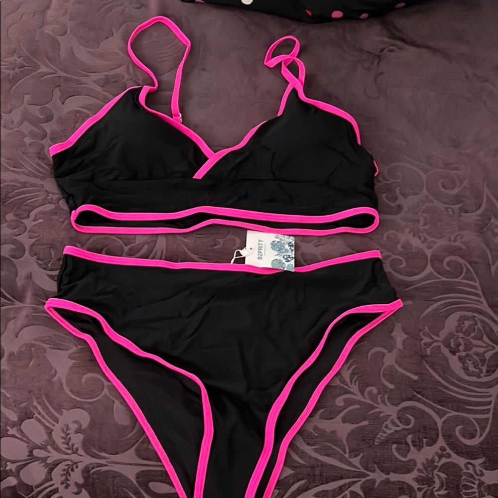 NWT Black and Pink Bikini Set